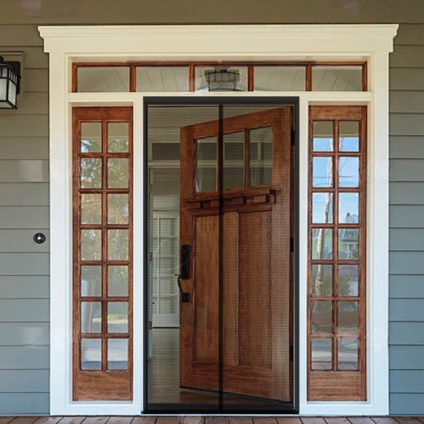Magnetic Fly Screen Door 69 x 153 cm Full Frame Magic Tape, Powerful Magnets Screen Mesh Curtain Without Drilling, Heavy Duty for Keeping Out Flies, Black