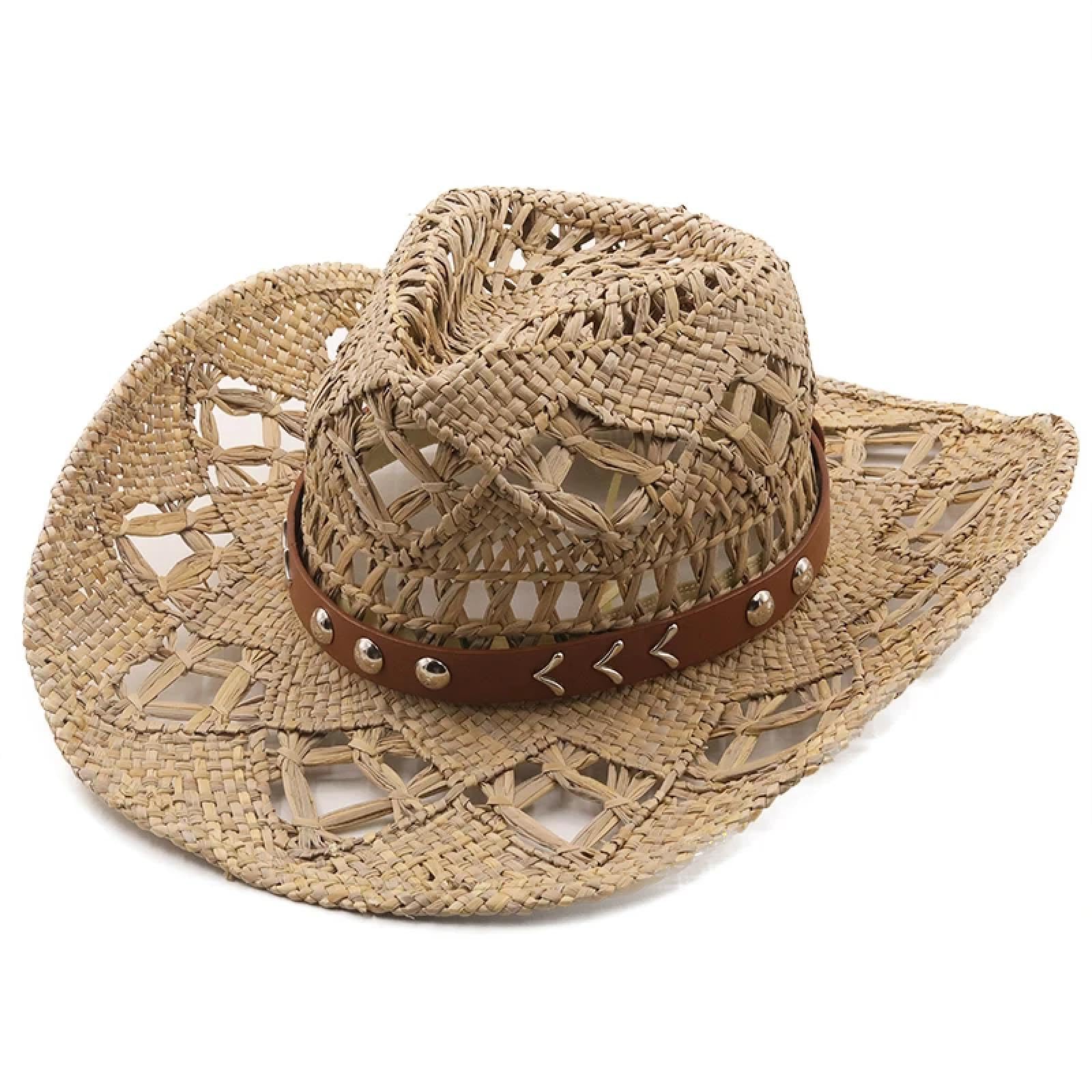 Sonnenhut Strohhut Hut Cowboyhut Strohhut Damen Hüte Handgemachte Sonnenhut Für Männer Cowgirl Dekoration Casual Beach Cap