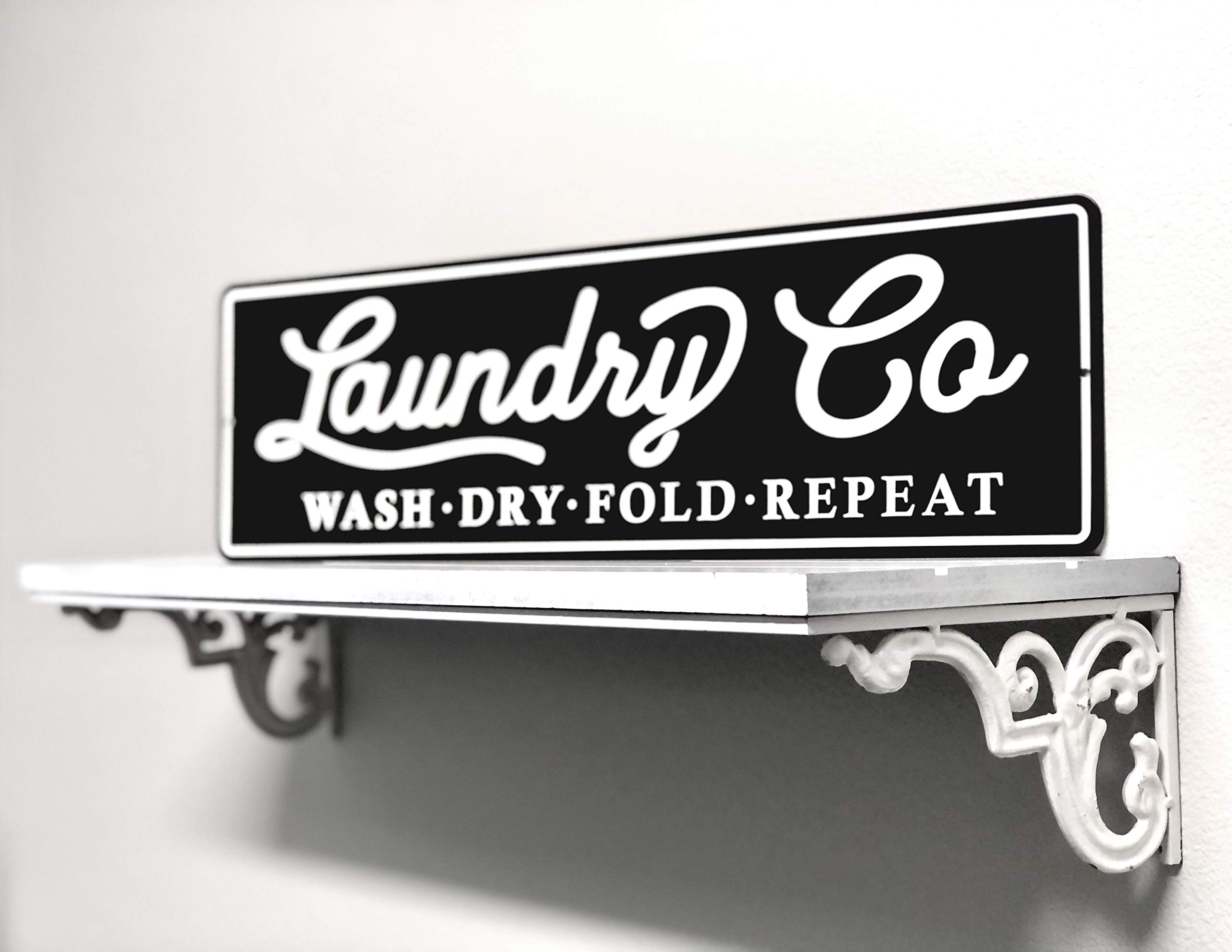 PhotoSteel Laundry Co - Cartel de Pared (61 x 17,8 cm), Color Negro