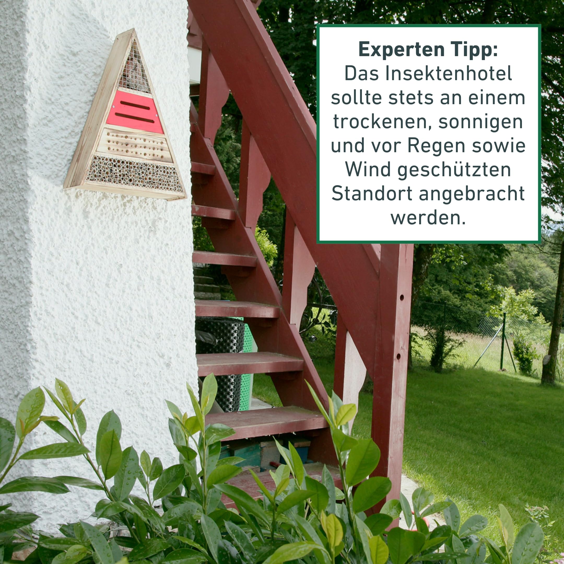 Windhager Insektenhotel Trigon, Insektenhaus Nistplatz Brutplatz, Schutz für viele nützliche Insekten, Mehrfarbig, 9,5 x 36 x 48 cm