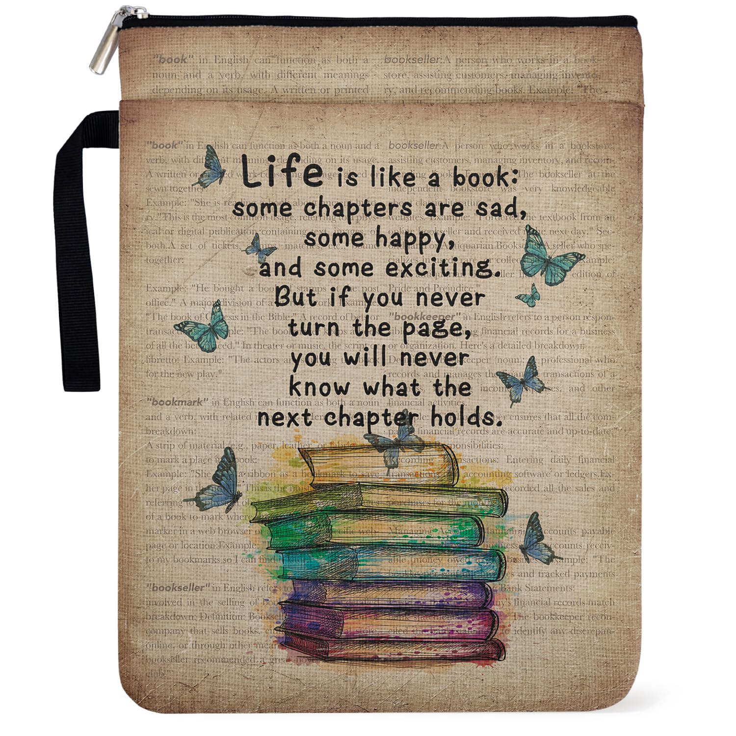 Funda inspiradora para los amantes de los libros, cubierta de libro para los amantes de los bibliotecarios, regalos de club de grupo para mujeres, decoración temática de mariposa para profesora, hija
