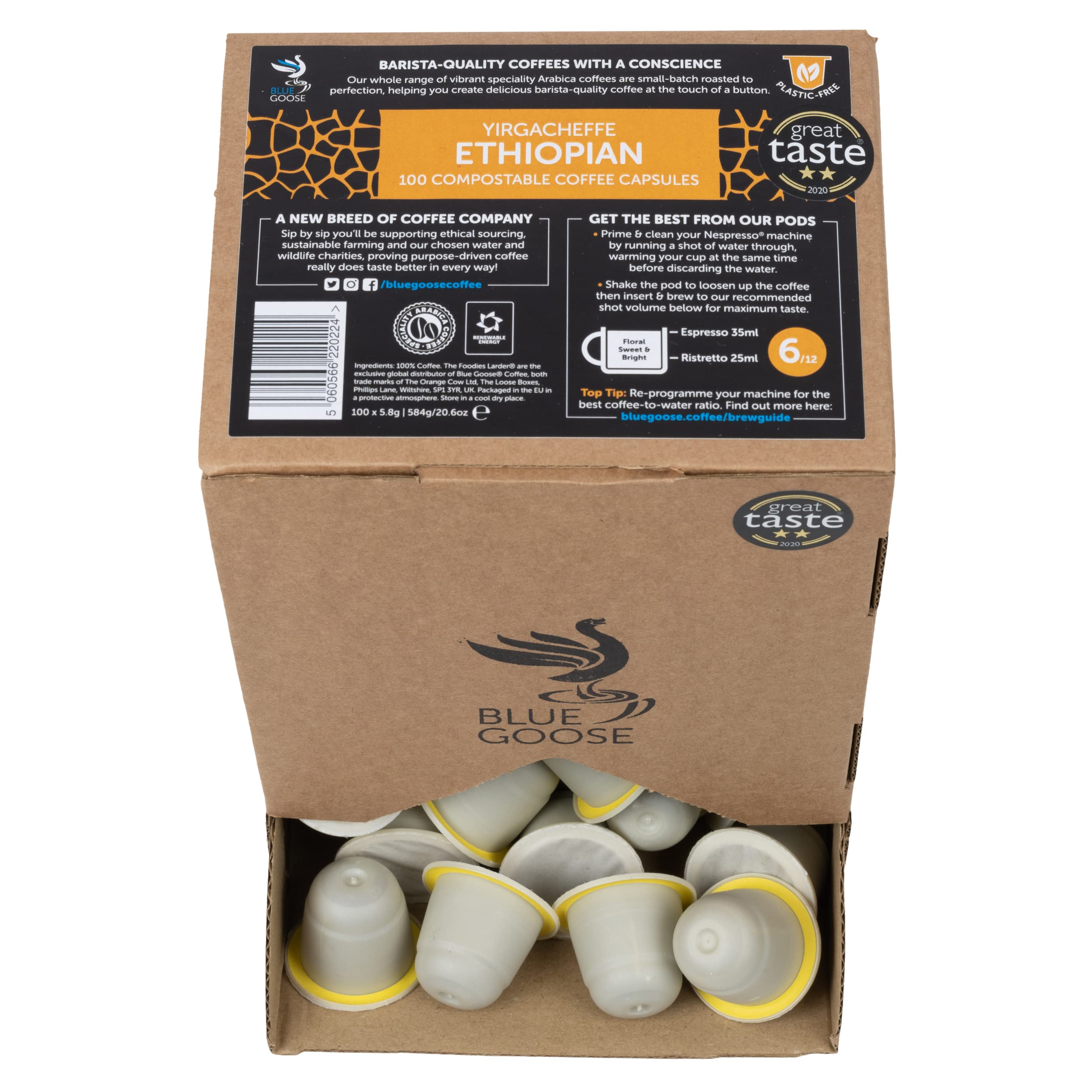 Buy Blue GooseEthiopian Yirgacheffe 100 Plastic Free Compostable