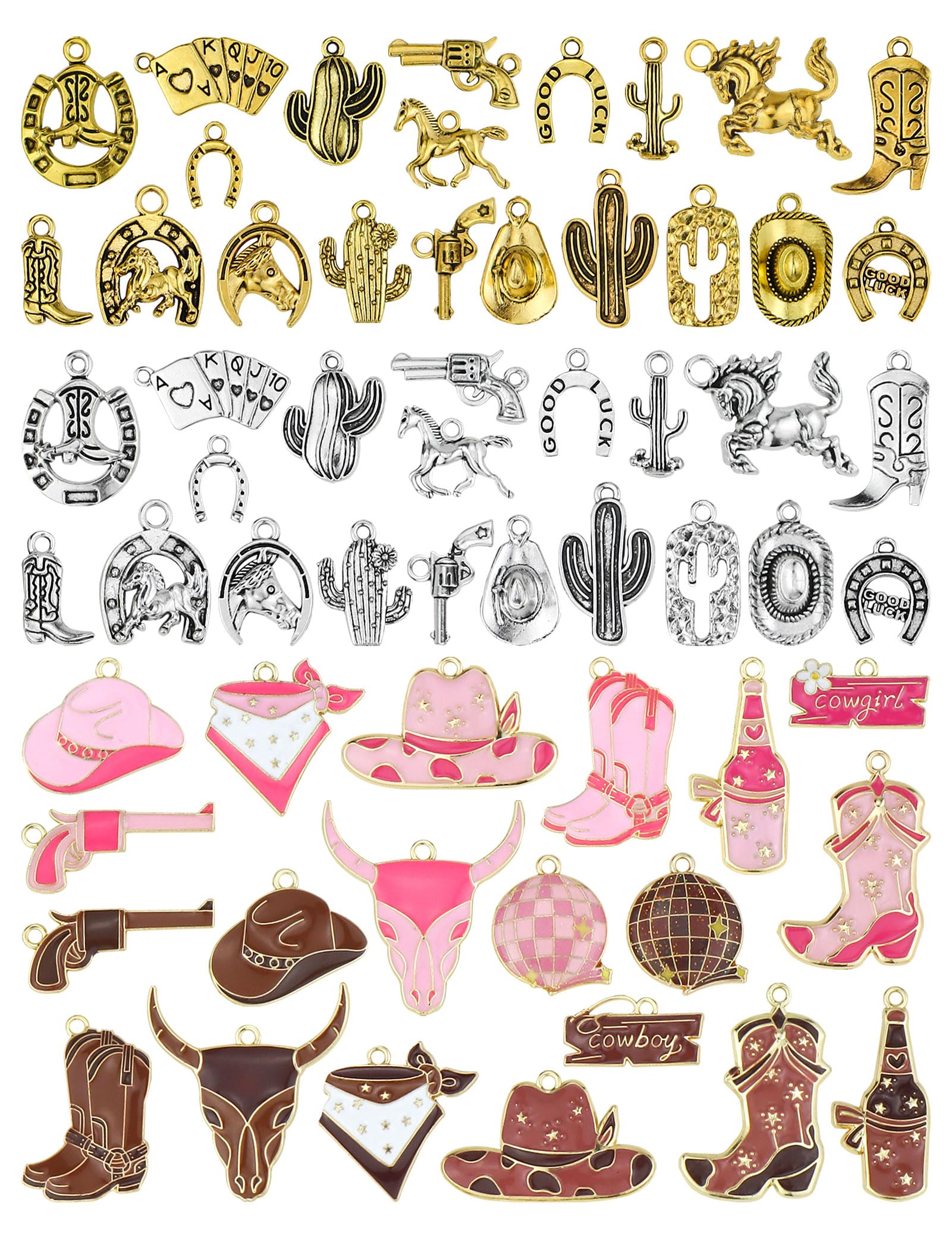 ヨウコ YETOOME 60pcs 0.5-1.4 inches, antique silver, gold, pink, brown | eBay