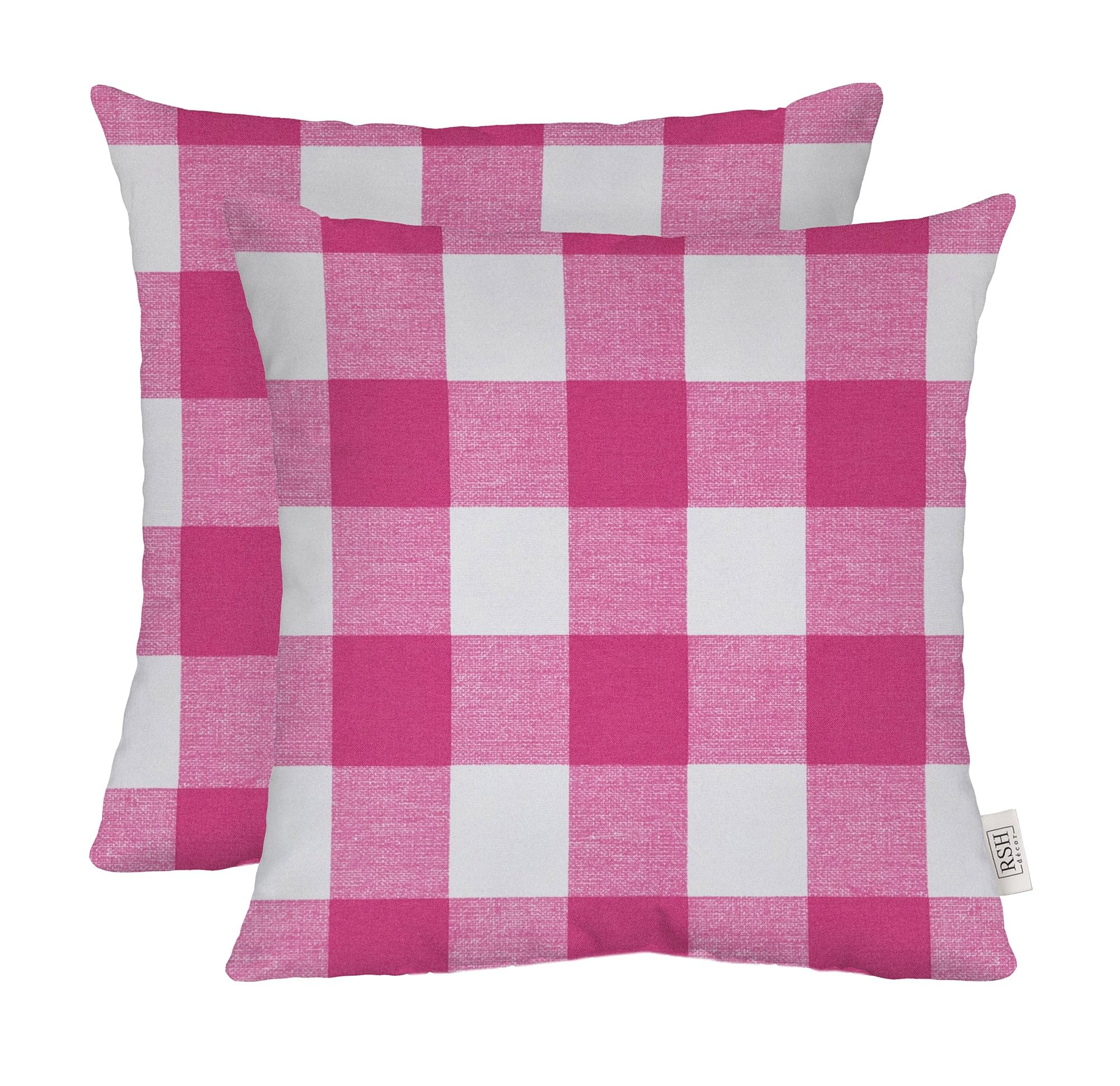 RSH DECOR Square Throw Pillows Set of 2, 17x17 Inch Decorative Pillows for Couch, Water-Resistant Patio Furniture Pillows, All-Weather Spun Fabric,