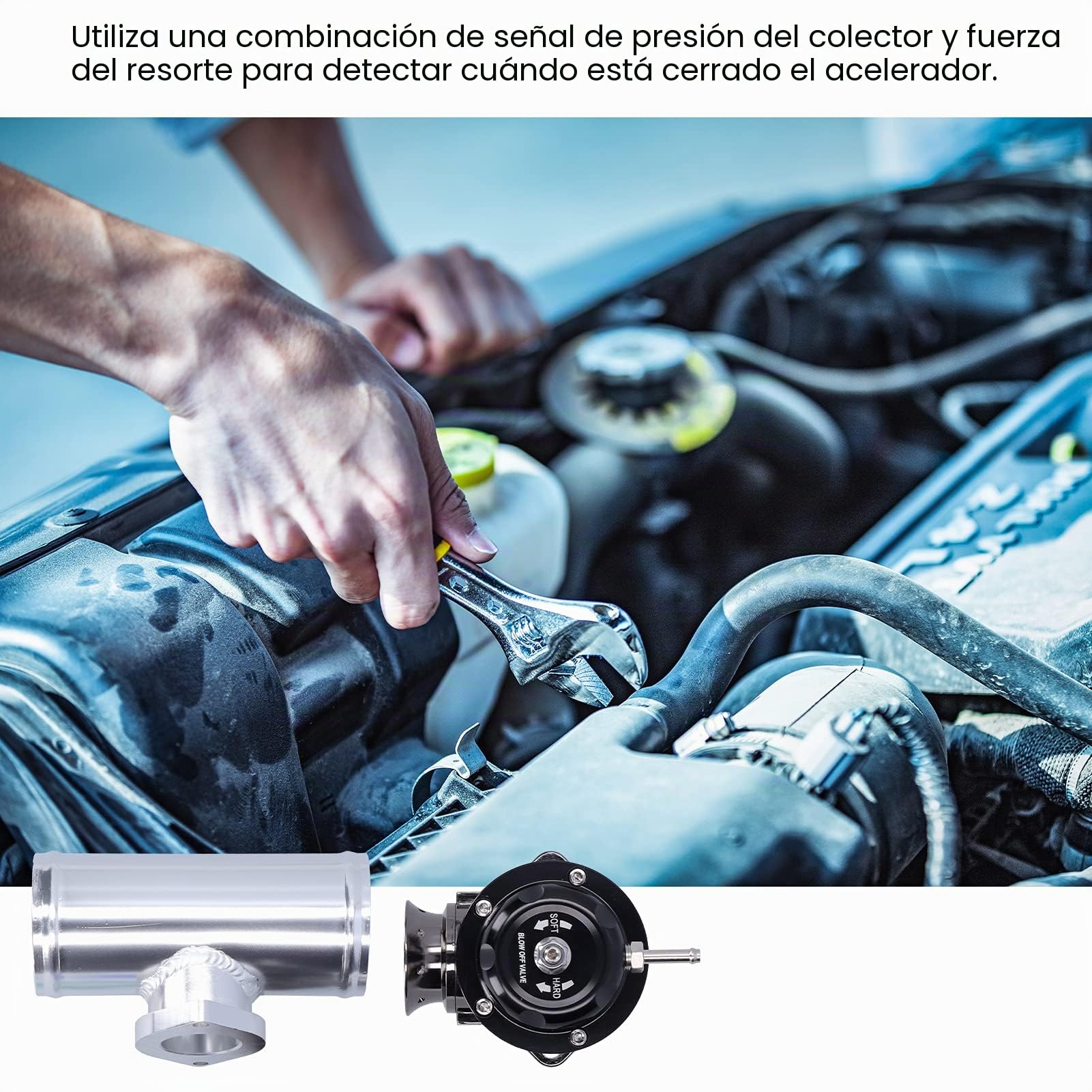 Válvula de descarga turbo de palanquilla de aluminio, tubo de brida de 2,5 pulgadas TipoRS Válvula de descarga universal Accesorio para automóvil SDDBOVGRSBL FPG250(negro)
