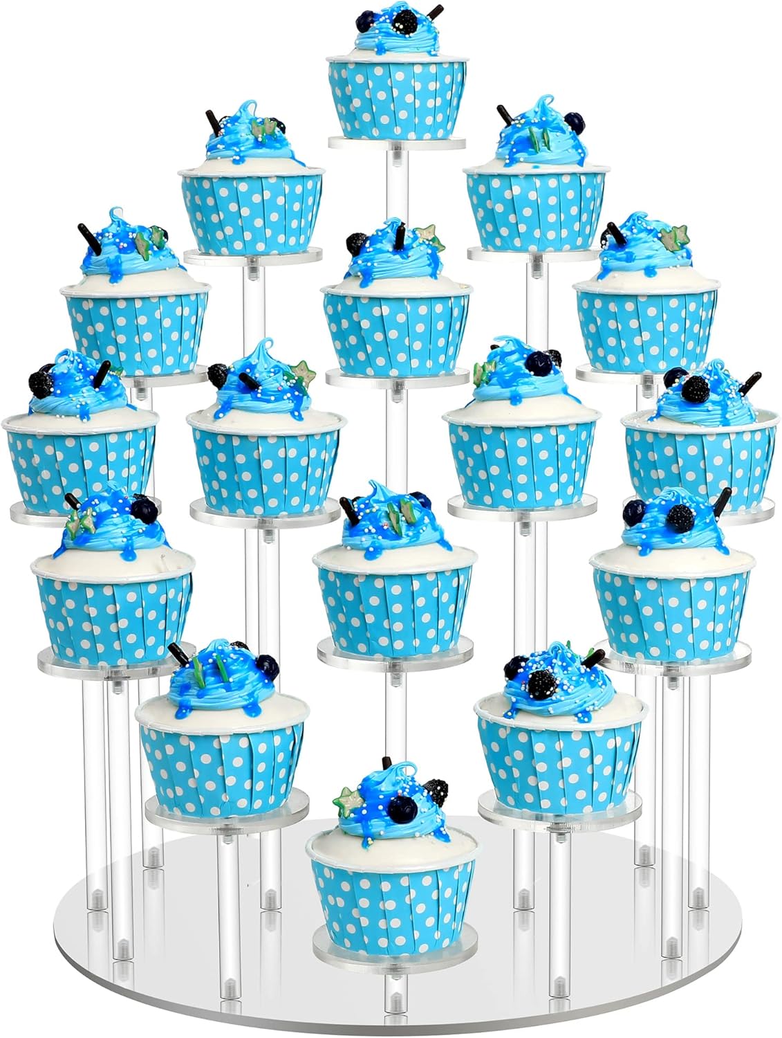 CILLNKKS Acrylic cupcake stands for 16 Cupcakes Display