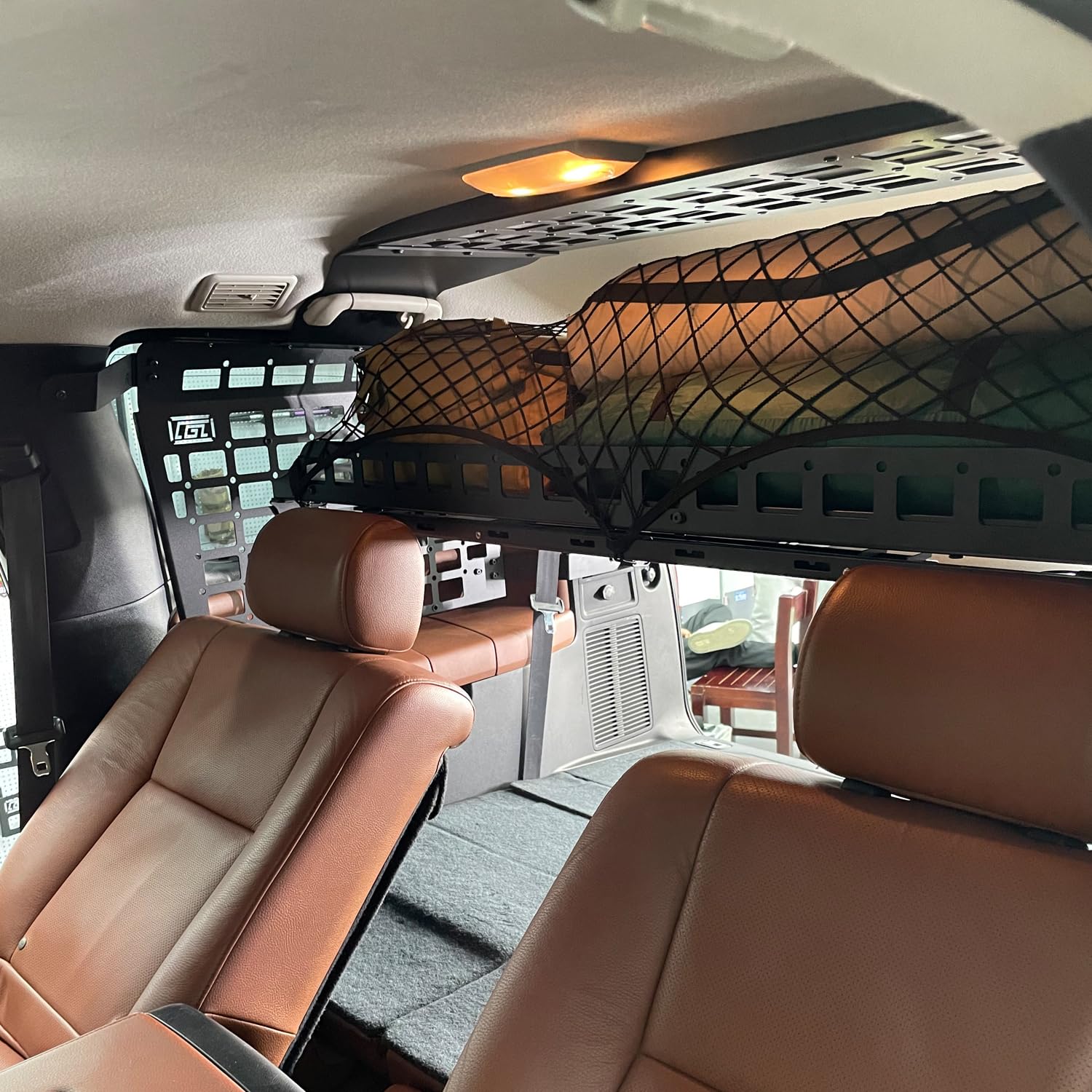 HIGH FLYING for Toyota Sequoia 2008-2022 Car Accessories Modular Storage Molle Panels System Trunk Shelf Luggage Storage Carrier Trunk Organizer Aluminum Alloy (Side Panels+Shelf+Roof Shelf)