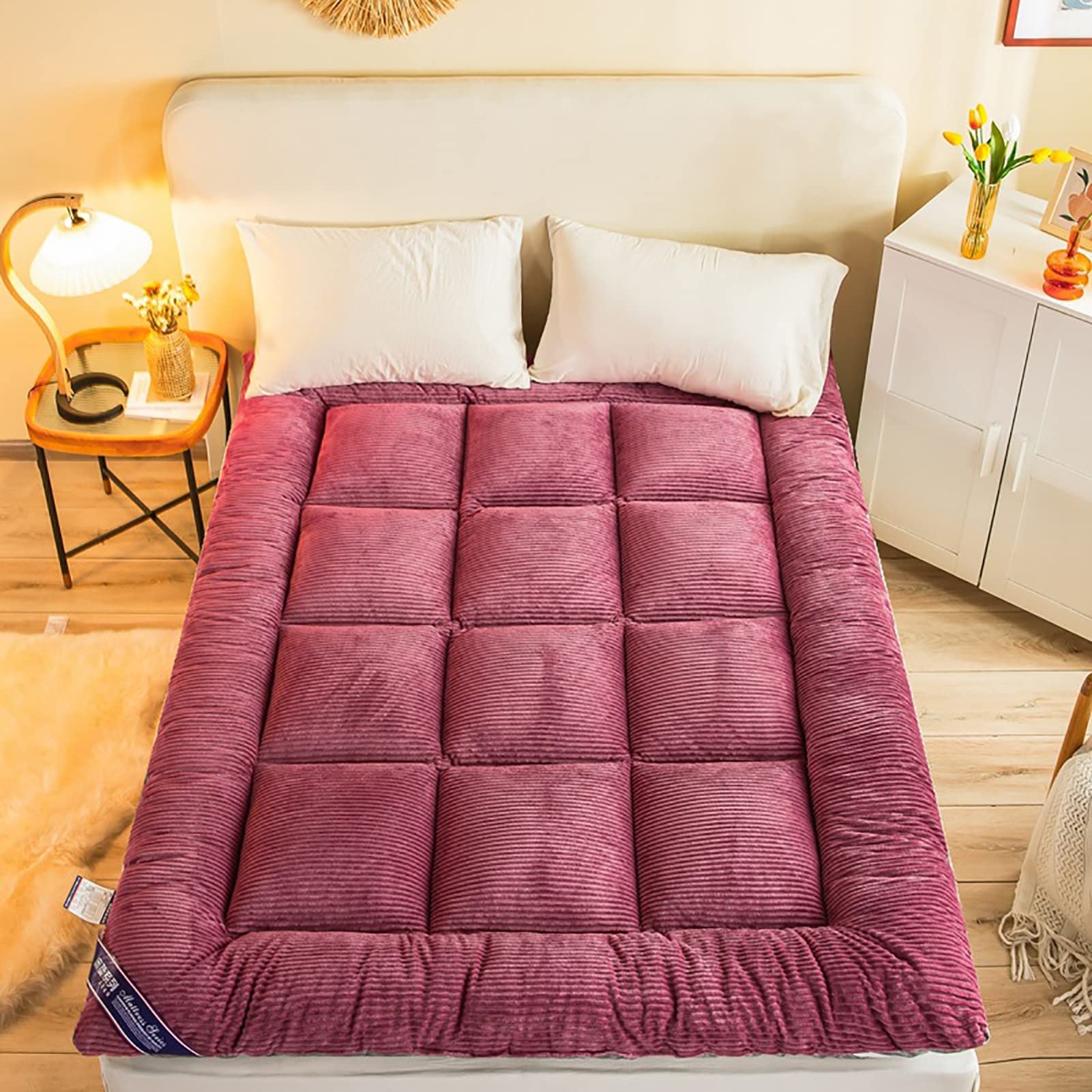 Colchón Futón Japonés Plegable De 10 Cm Grosor - 120x190 Cm, Algodón Y Relleno De Plumas - Para Suelo, Sofá O Cama