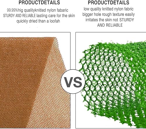 Vista 174 de Juego de ducha de 3 piezas de red exfoliante africana de estilo brillante, esponjas de baño largas para una piel suave y refrescada, el brillo