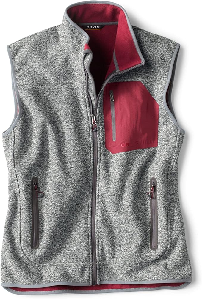 Orvis Men's Windproof Sweater Fleece Vest Gray at Amazon Men’s Clothing