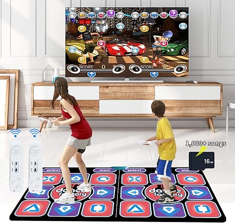 Amazon Vigor Password ダブルゲームダンスマット 子供と大人用 モーションセンシングコントローラー 3dシーンモード Mp3曲を 無料で更新 ランニング ヨガゲーム ブランケット パッドマット クリスマス 誕生日ギフト 男の子 女の子 テレビゲーム 体感ゲーム おもちゃ