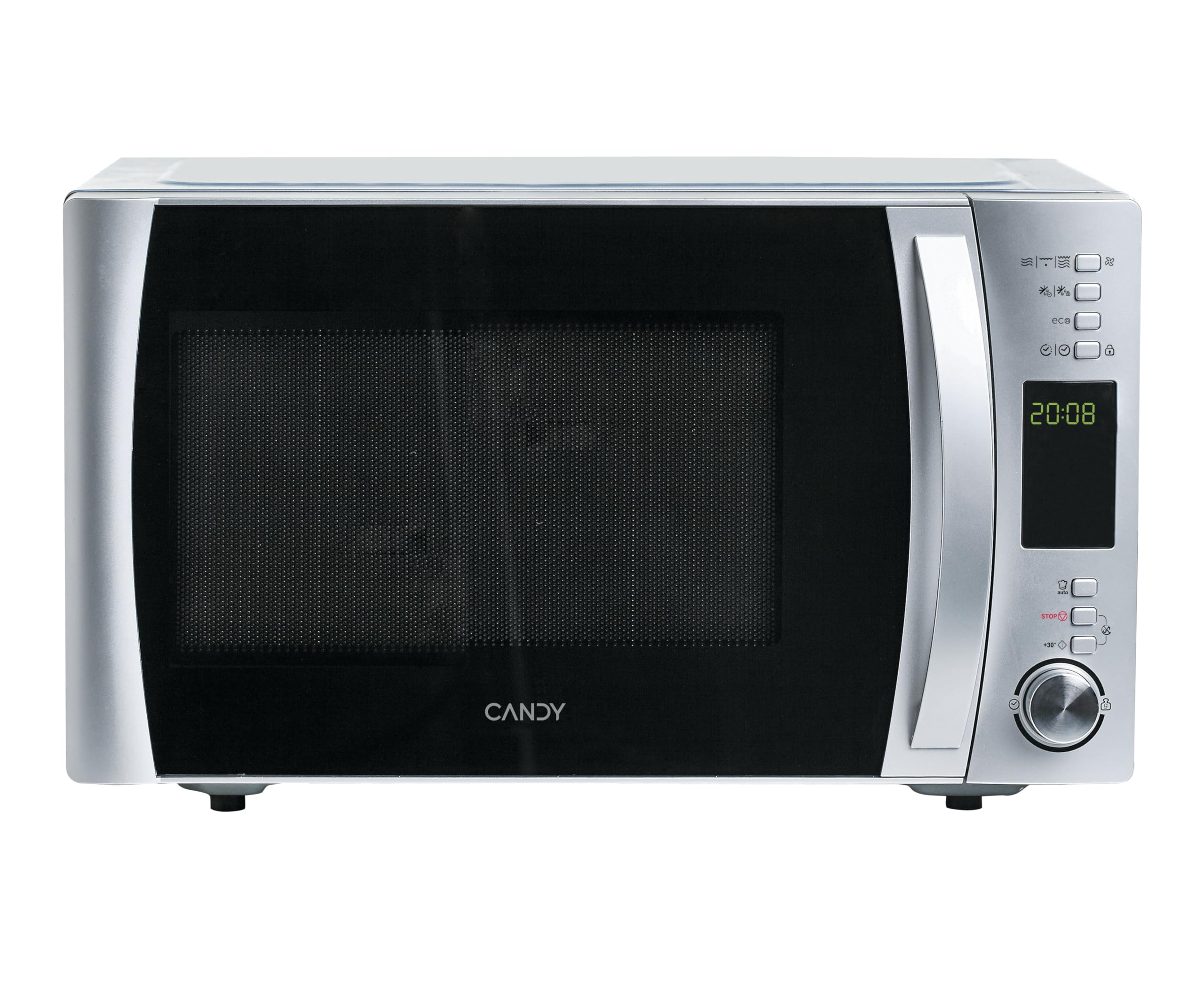 Candy CMXC30DCS Horno, Microondas con Grill, Capacidad 30L, Plato Giratorio 31.5 cm, 40 programas automáticos, Potencia 900W/110/2500 W, Color Silver, 900 W, 30 litros 15x20x10 cm