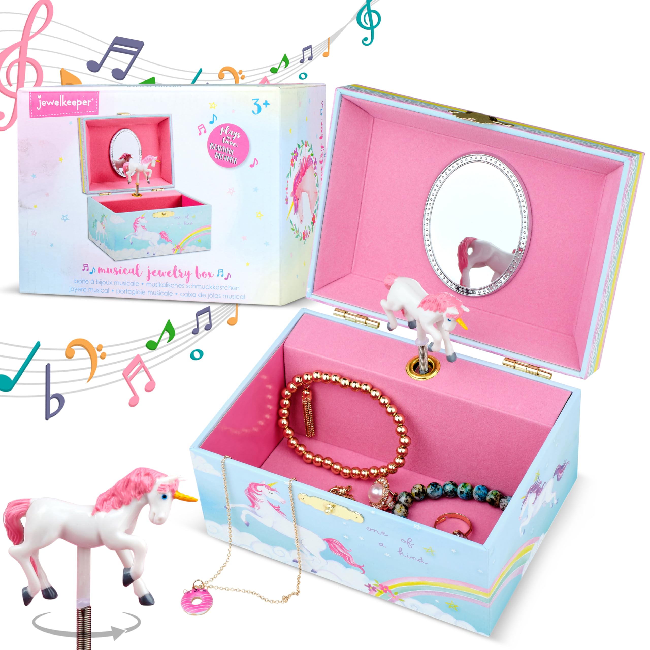 Jewelkeeper Girl's Musical Jewelry Storage Box with Spinning