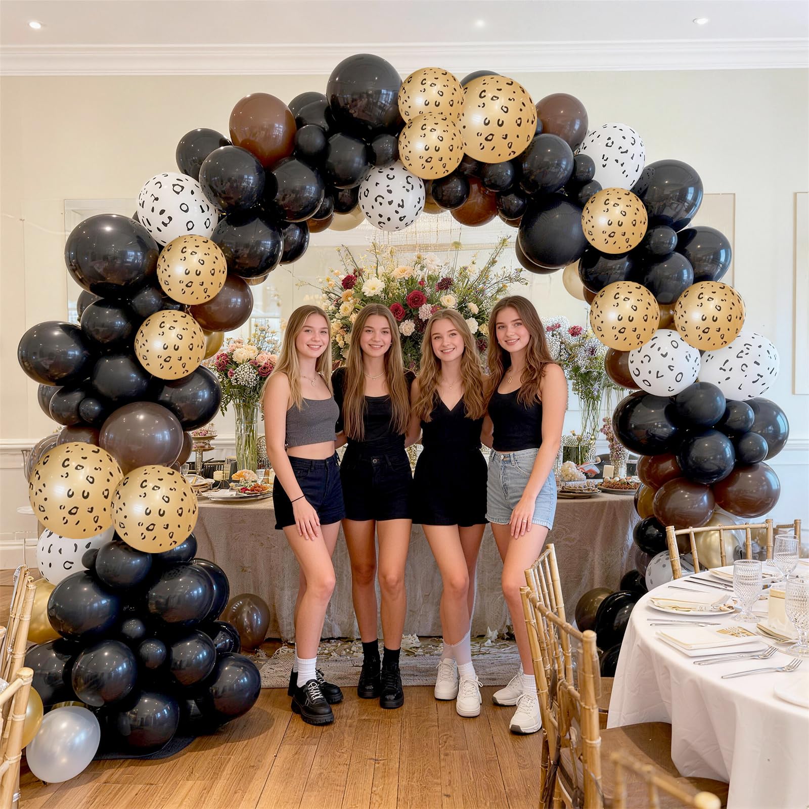 Schwarzes und braunes Geparden-Ballon-Set
