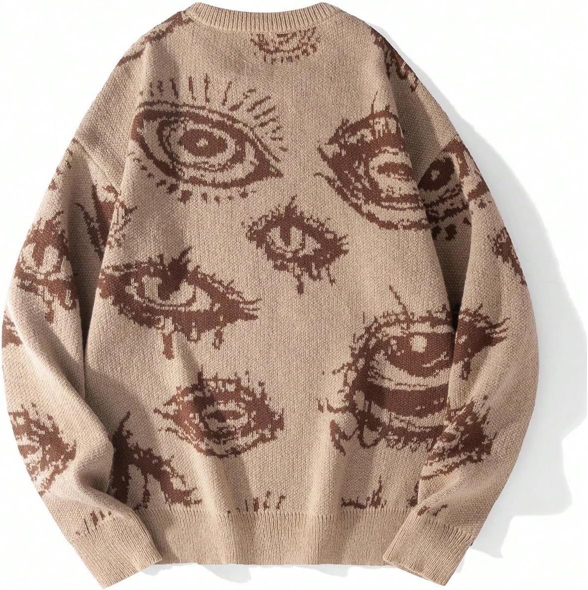 Men's Fall Goth Grunge Sweater Y2K Oversized Punk Sweater Halloween Graphic Long Sleeve Knit Pullover Streetwear - Image 2