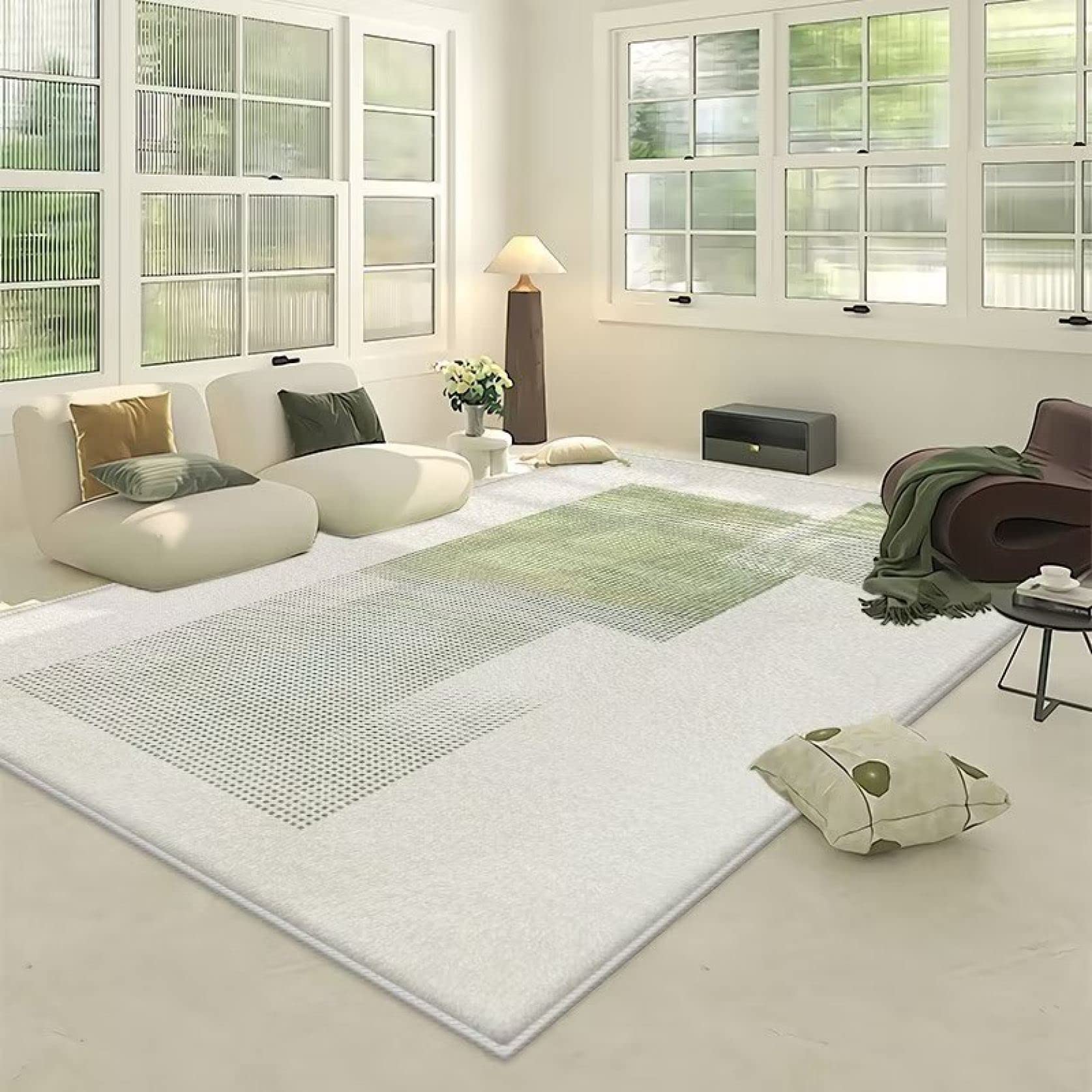 幾何学模様のクリーム色ラグ　160cm×230cm Amazon | ラグ カーペット マット 160*230cm 洗える 低反発 大きい