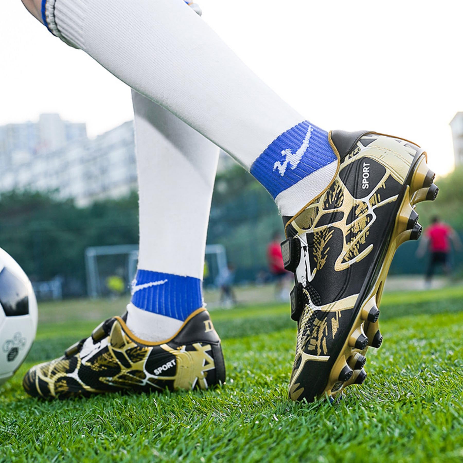 BAODLE Scarpe da Calcio Ragazzi FG/AG Professionale All'aperto Calcio da Scarpe Ragazzo TF Allenamento Bambini Teenage Spike