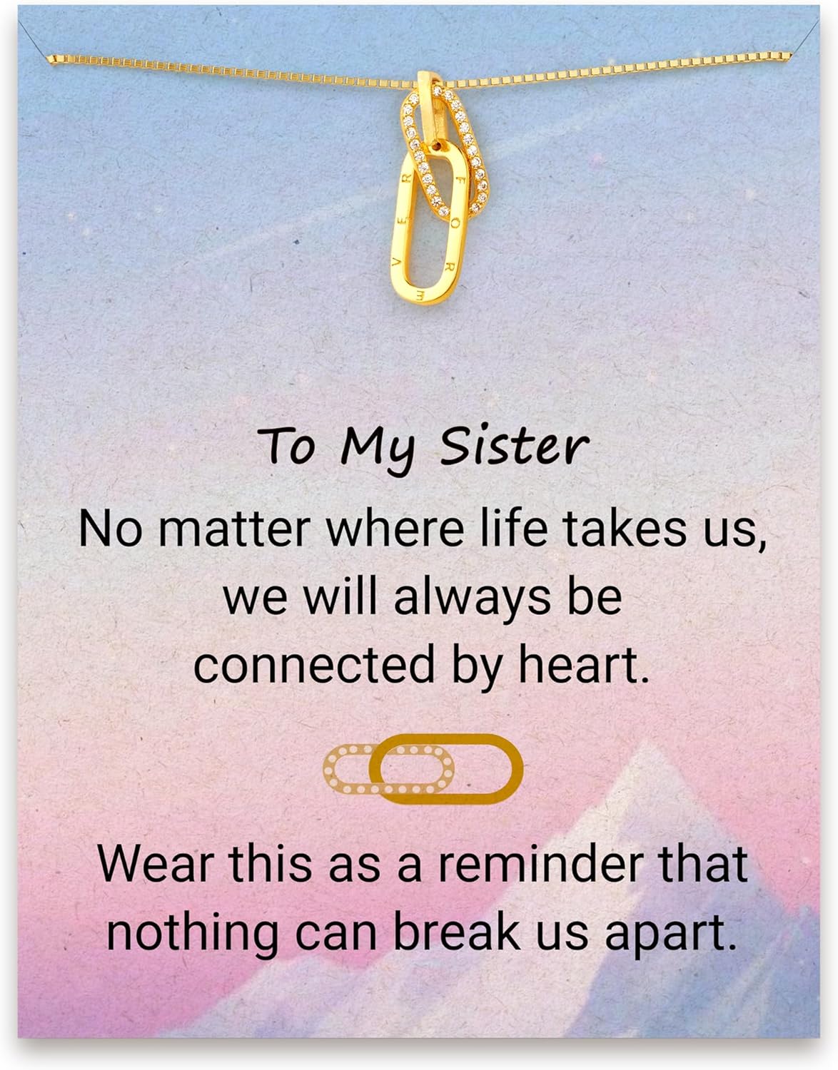 STORYJEWELLERY Sister Christmas Gifts, Sister Necklace, Birthday Gifts from Sisters Adult, Sterling Silver Interlocking Necklace, Sisterhood Jewelry, Sisterhood Jewelry, Xmas Presents