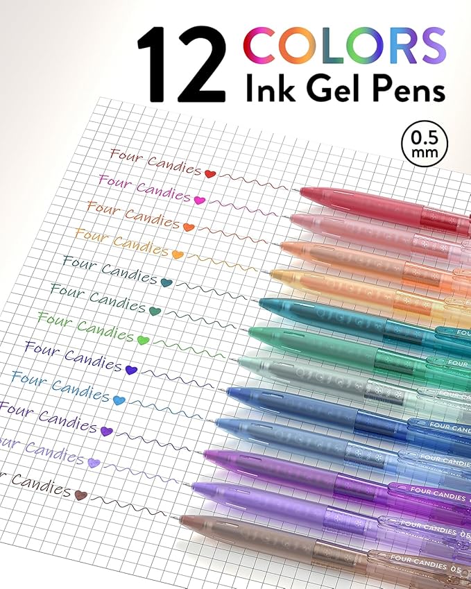 Juego 12 Bolígrafos de Gel Four Candies 0.5mm Multicolor miniatura 7