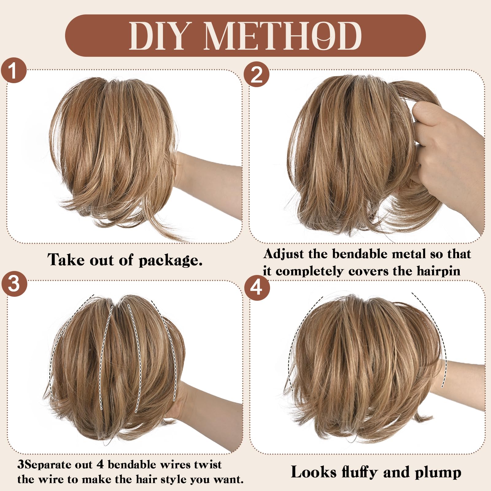 MFDYMYGS Messy Bun Hair Piece Claw Clip - Image 3