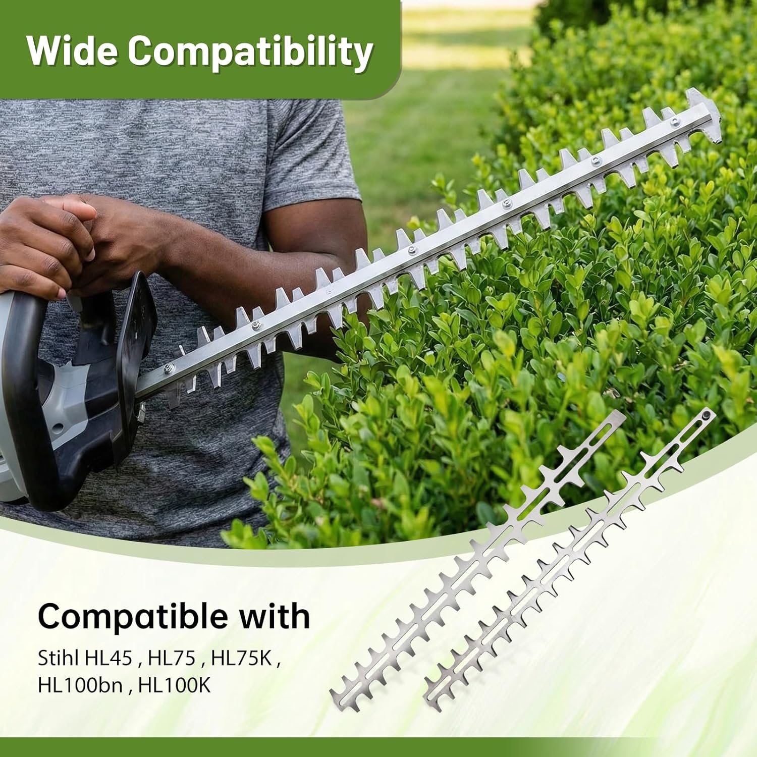 20" Hedge Trimmer Blade 4230-710-6053, Compatible with S tihl HL30 HL45 HL73 HL75 HL100 HL95 HEL600 HEL700 HL-KM, Replace 4230-710-6002 4230-710-6050, Pair of 2