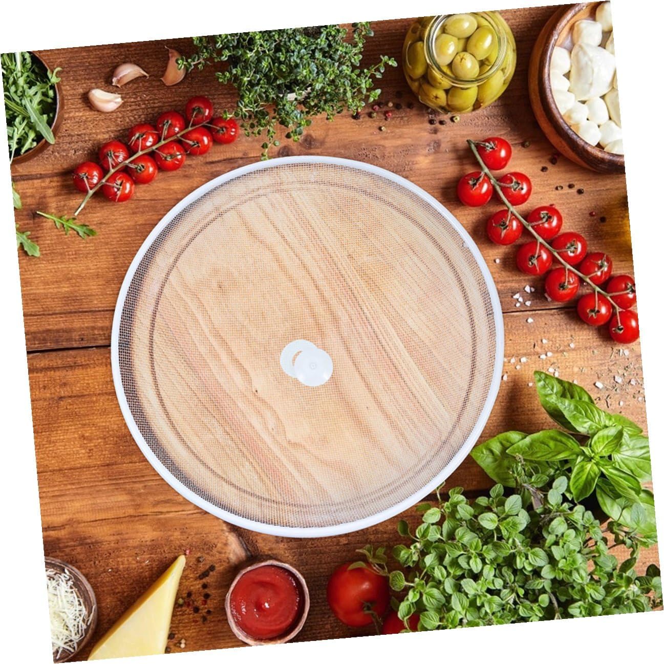 2pcs Iron Food Covers Mesh Protective Food Tent for Kitchen Dining Table 35cm Diameter White Dustproof Cover for Home Fresh-keeping and Preservation