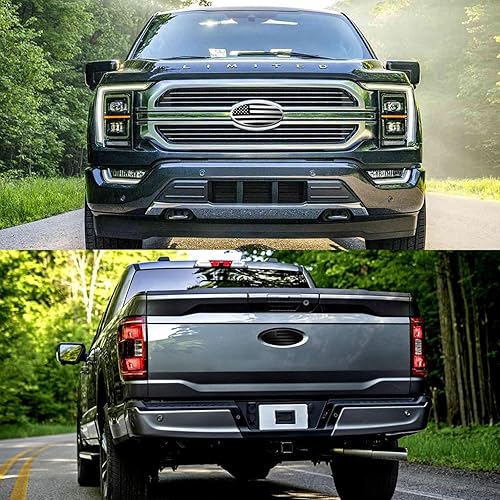 Miniatura 10 de Emblema superpuesto para Ford de 9 pulgadas, emblemas de decoración de automóvil de rejilla delantera ovalada de aluminio, bandera estadounidense