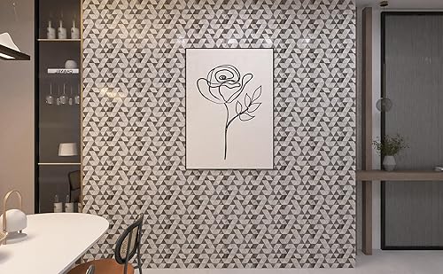 Miniatura 3 de KASARO Azulejos de protección contra salpicaduras para pared de cocina, mosaico, autoadhesivo, duradero, material polimérico, azulejos de metal, 10