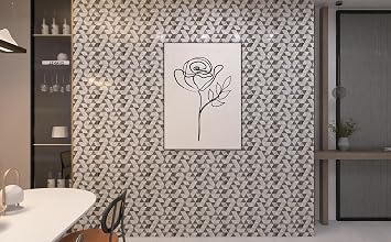KASARO Peel and Stick Backsplash Tiles for Kitchen Wall, Mosaic Self Adhesive Durable Polymer Material Metal Tile, 10-Sheet, Grey