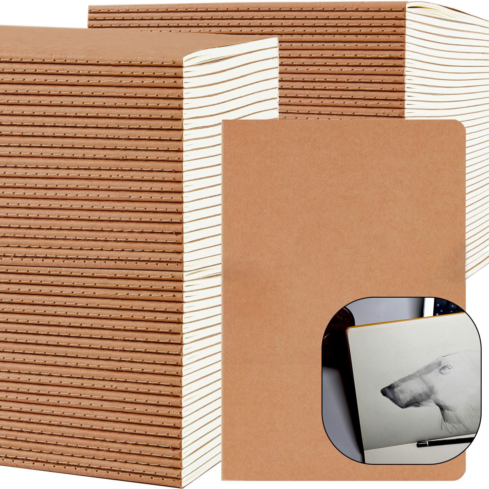 Ddaowanx Kraft Notebooks, Journals In Bulk, Lined Togo