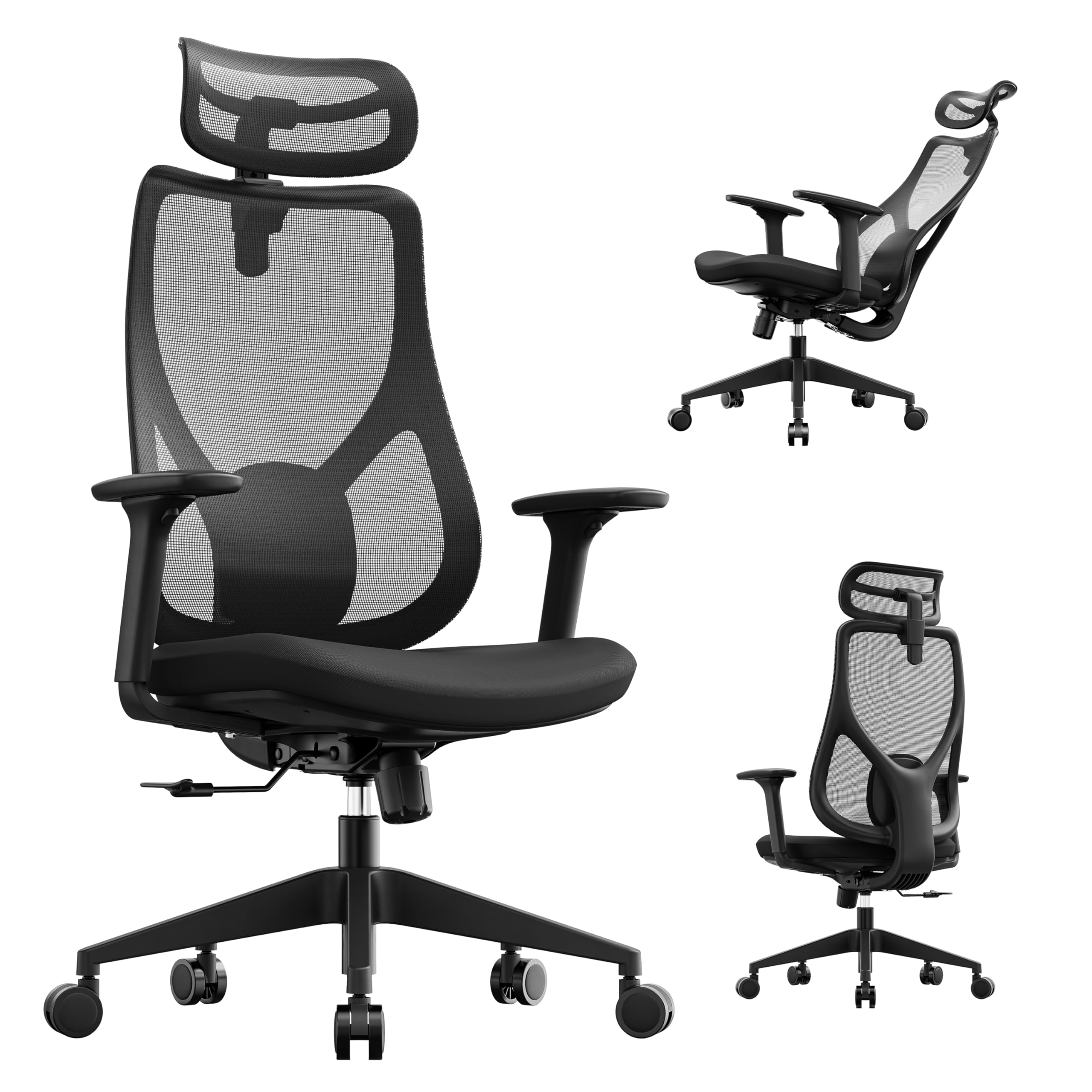 SENSE7 Bürosessel ergonomisch verstellbar bis 150 kg Schwarz für Gamer