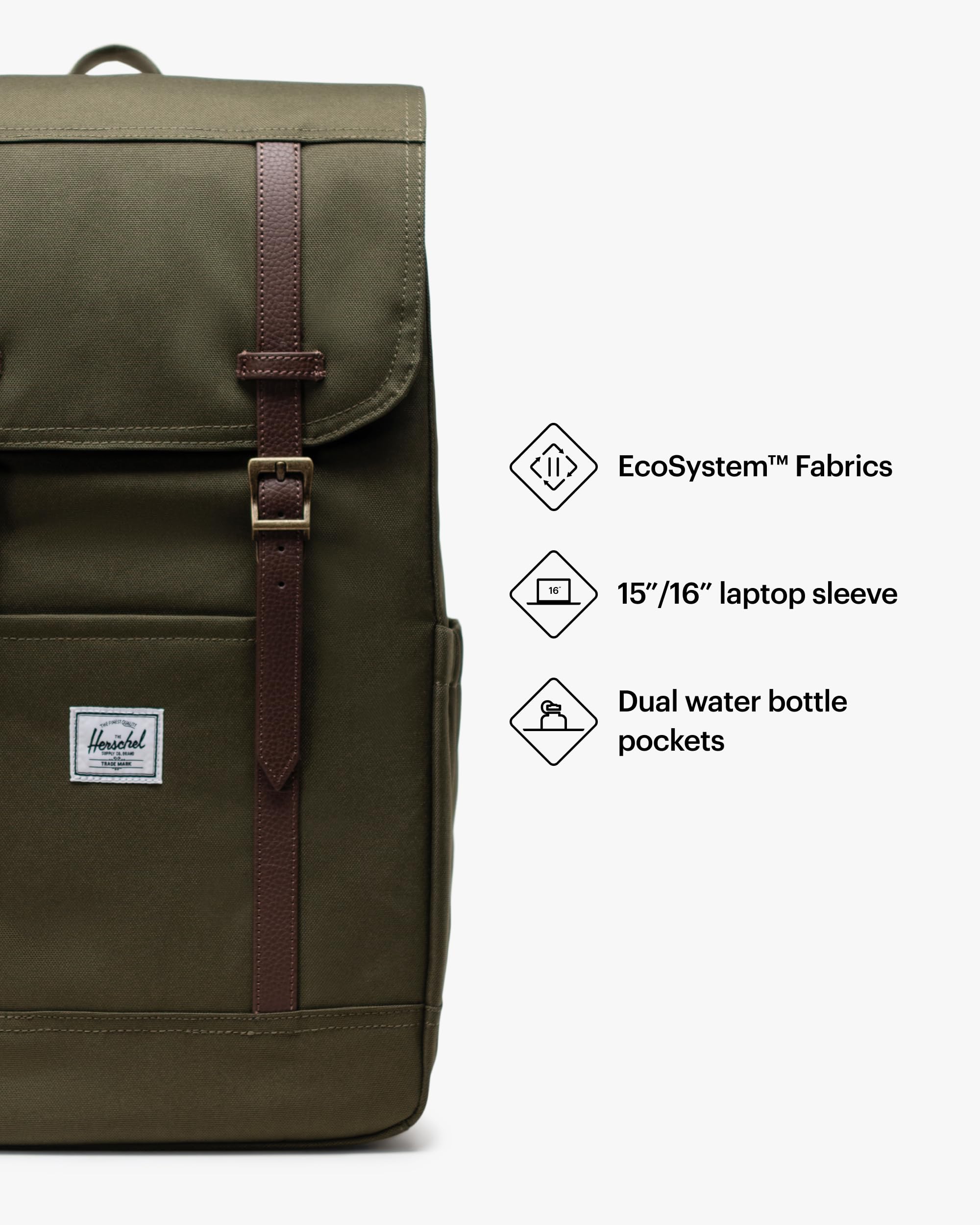 Herschel Retreat Ivy Green Rucksack, grün - 3