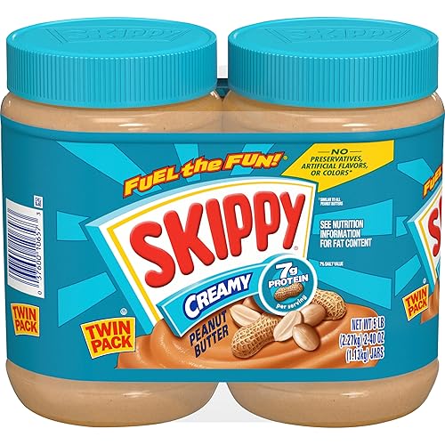 SKIPPY Creamy Peanut Butter Spread, Shelf-Stable, 40 oz Jar of