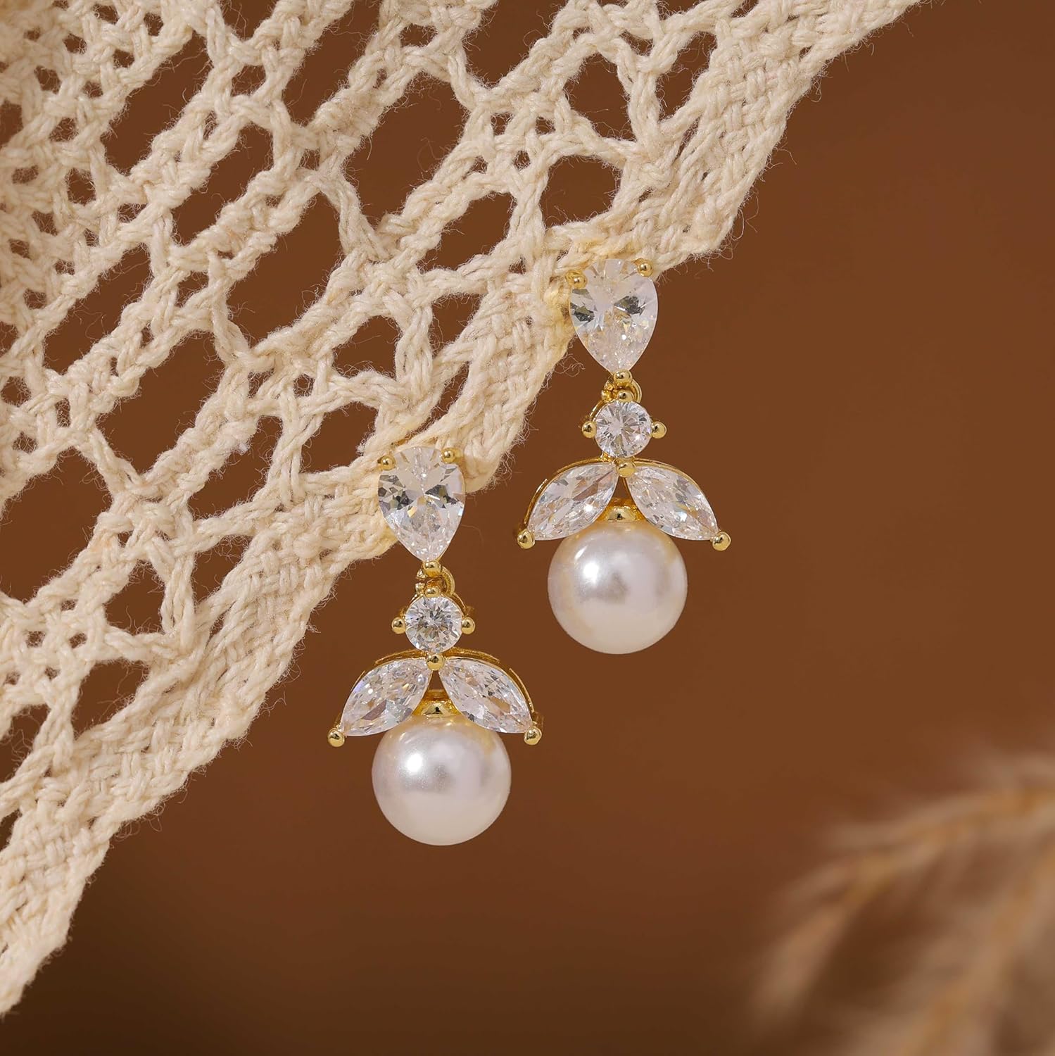 Pearl Earrings for Women Trendy - Dainty 14K Gold Plated/Silver Pearl Drop Dangle Earrings Hypoallergenic Pearls Huggie Hoop Earring Simple Wedding Earring for Brides Formal Jewelry Gifts - Image 7