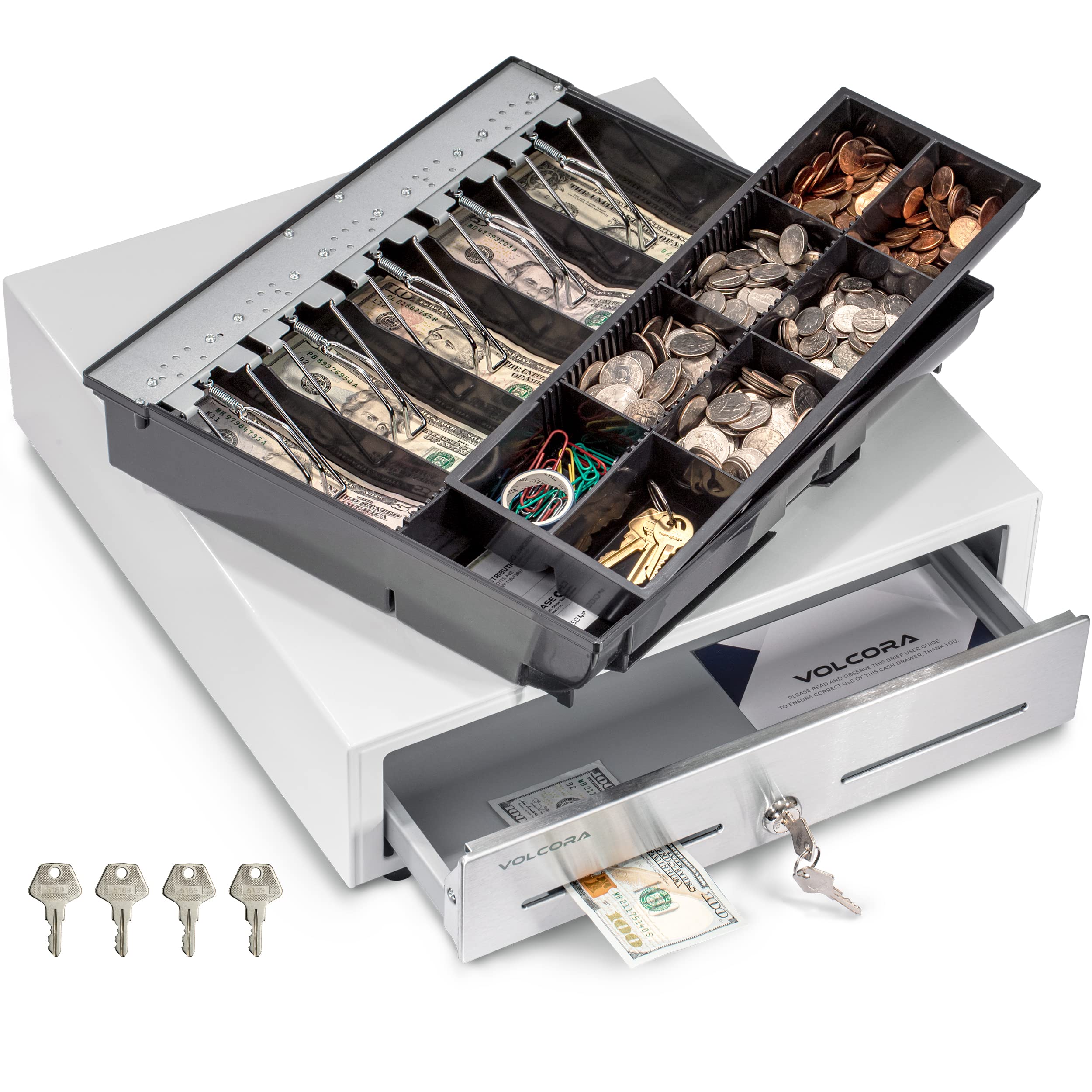 Buy Cash Register Drawer for Point of Sale (POS) System White and