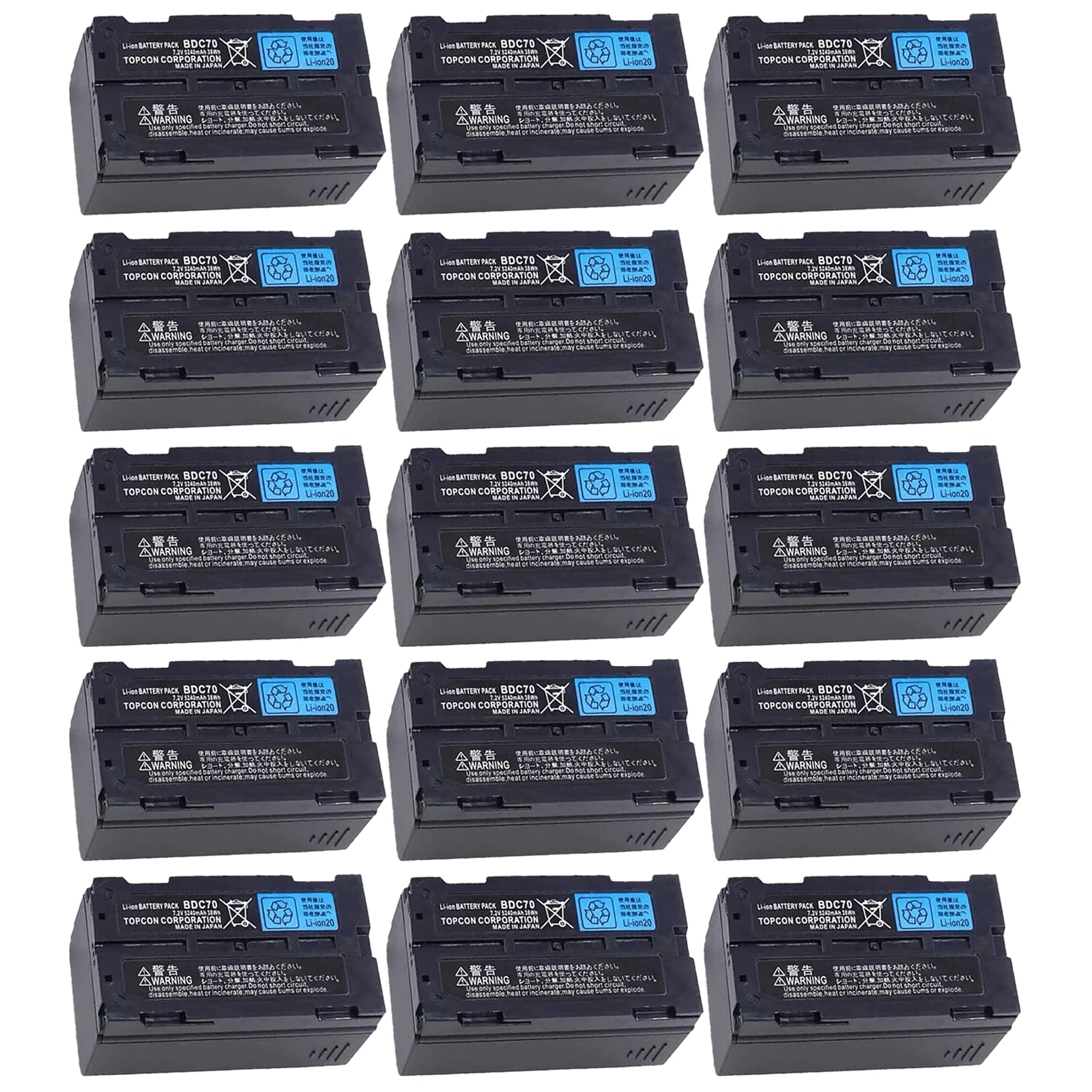 15-Pack BDC70 7 2V 5240mAh Rechargeable Lithium Battery for Topcon Sokkia Total Stations GPS Station and GNSS Receivers
