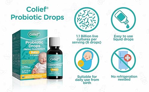 Miniatura 3 de Colief Ayuda digestiva infantil  Gotas de gas para bebés  Alivio natural y seguro de gases infantiles  Reduce los cólicos del bebé, hinchazón