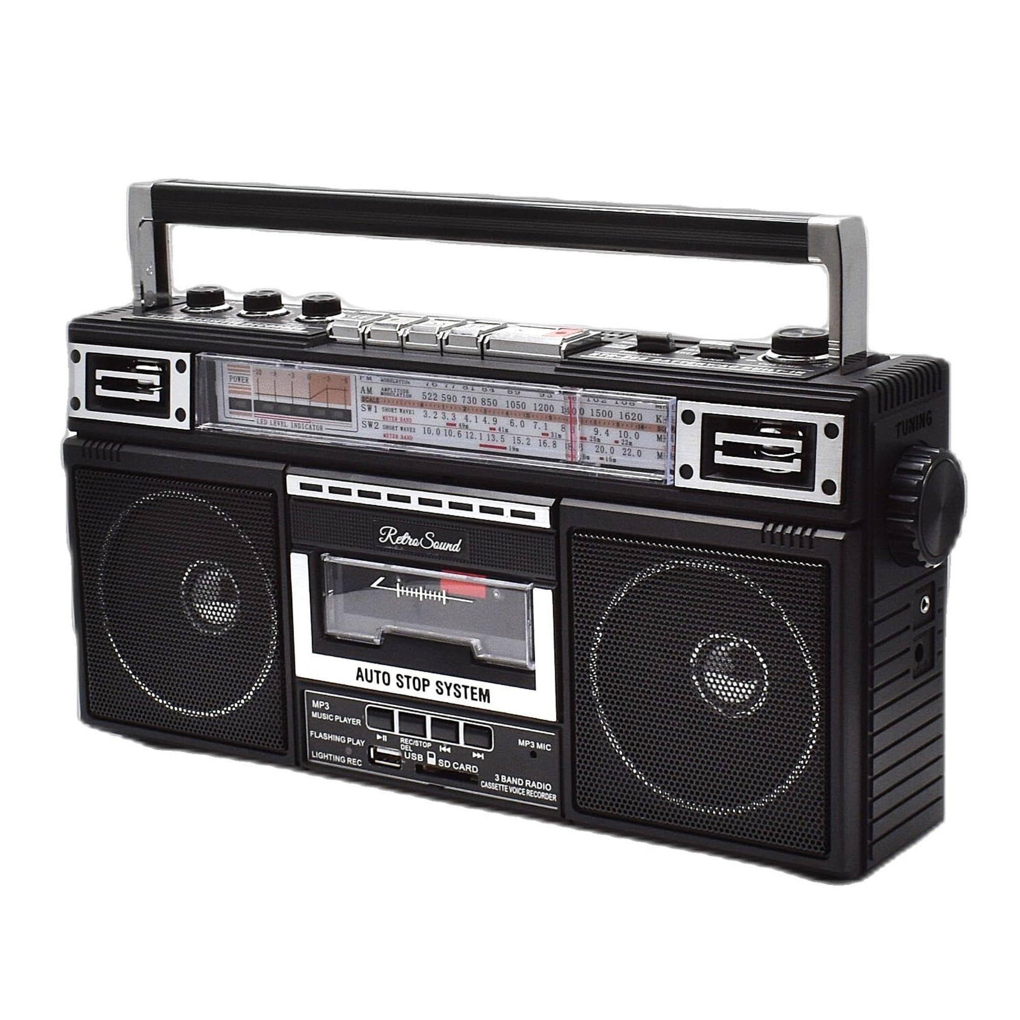 Amazon.co.jp: 東京Deco ポータブル ラジカセ 80年代スタイル 録音付き