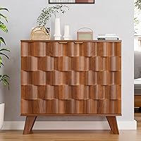 Vista 3 de Buffet Cabinet, Fluted Sideboard Storage Cabinet with Adjustable Shelf and Door Handles, Modern Console Table Credenza for Living Room, Bedroom