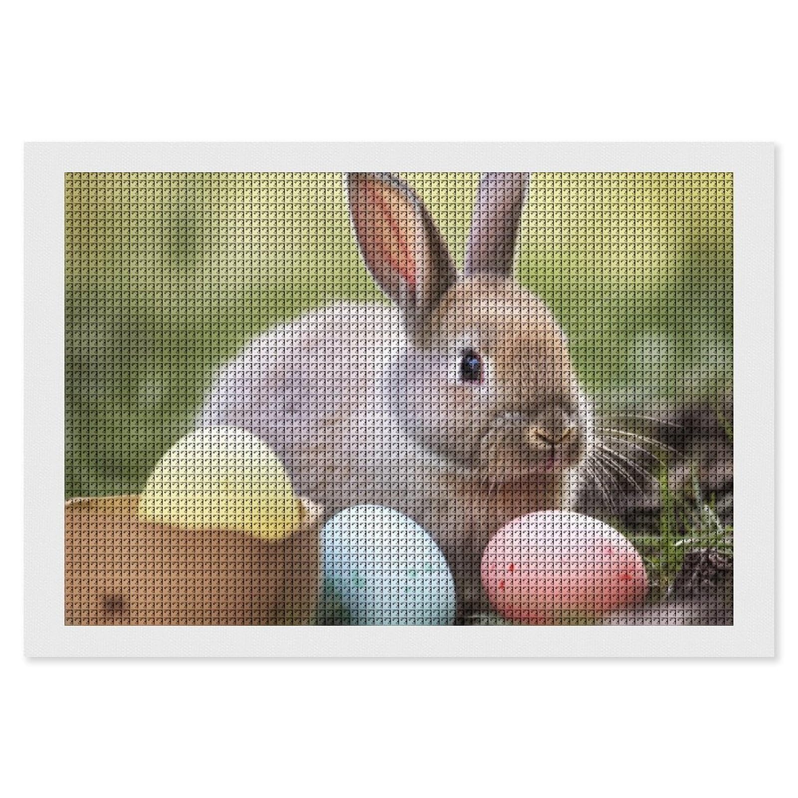 Rabbits Eggs Diamond Art Kits for Adults, DIY 5D Diamonds Painting Kits for Beginner, Round Full Drill Diamond Dots Painting, 8"x12" Diamonds Pictures Gem Art and Crafts Wall Decor