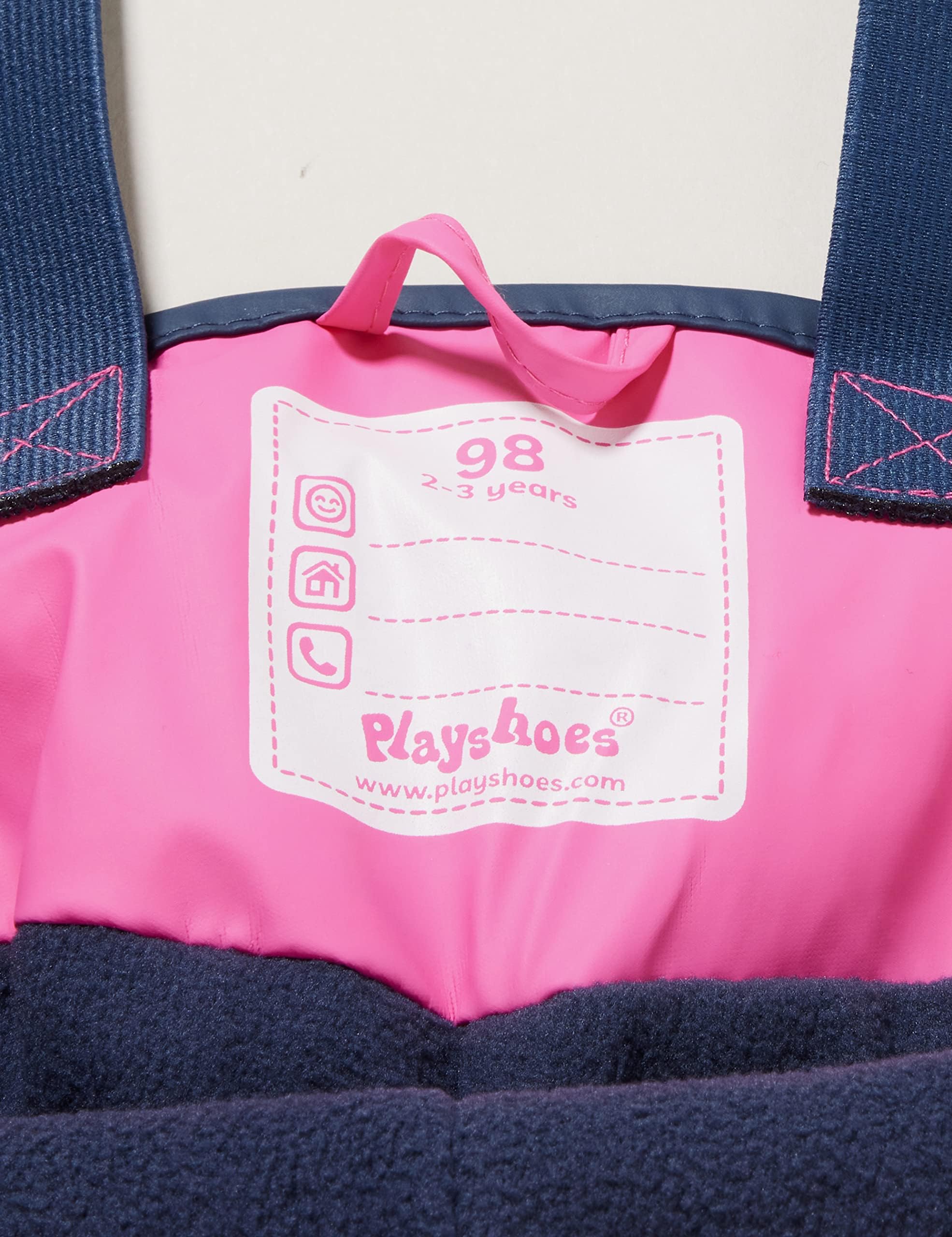 Playshoes Pantalones Barro, Peto de Lluvia, Forro Polar - Pantalones Impermeable Unisex niños