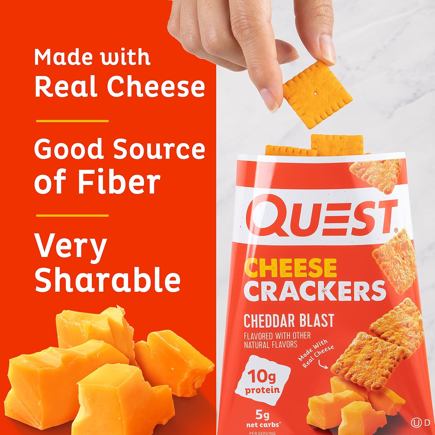 Buy Quest Nutrition Cheese Crackers, Cheddar Blast, High Protein, Low