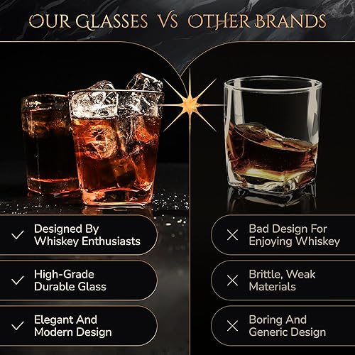 Miniatura 8 de Bec's Designs Juego de 4 vasos de whisky  10 oz de oro martillado de bola baja bourbon y copas de cóctel  Elegante regalo de whisky para hombres