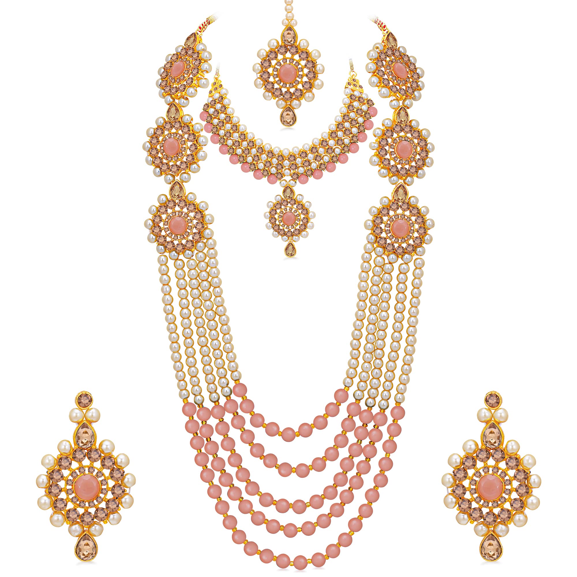 Shostopper by Sukkhi Ethnic Pearl Gold Plated Choker & Long Haram Dual Necklace Set for Women (B0C4FJXNCS) Amazon Price History, Amazon Price Tracker