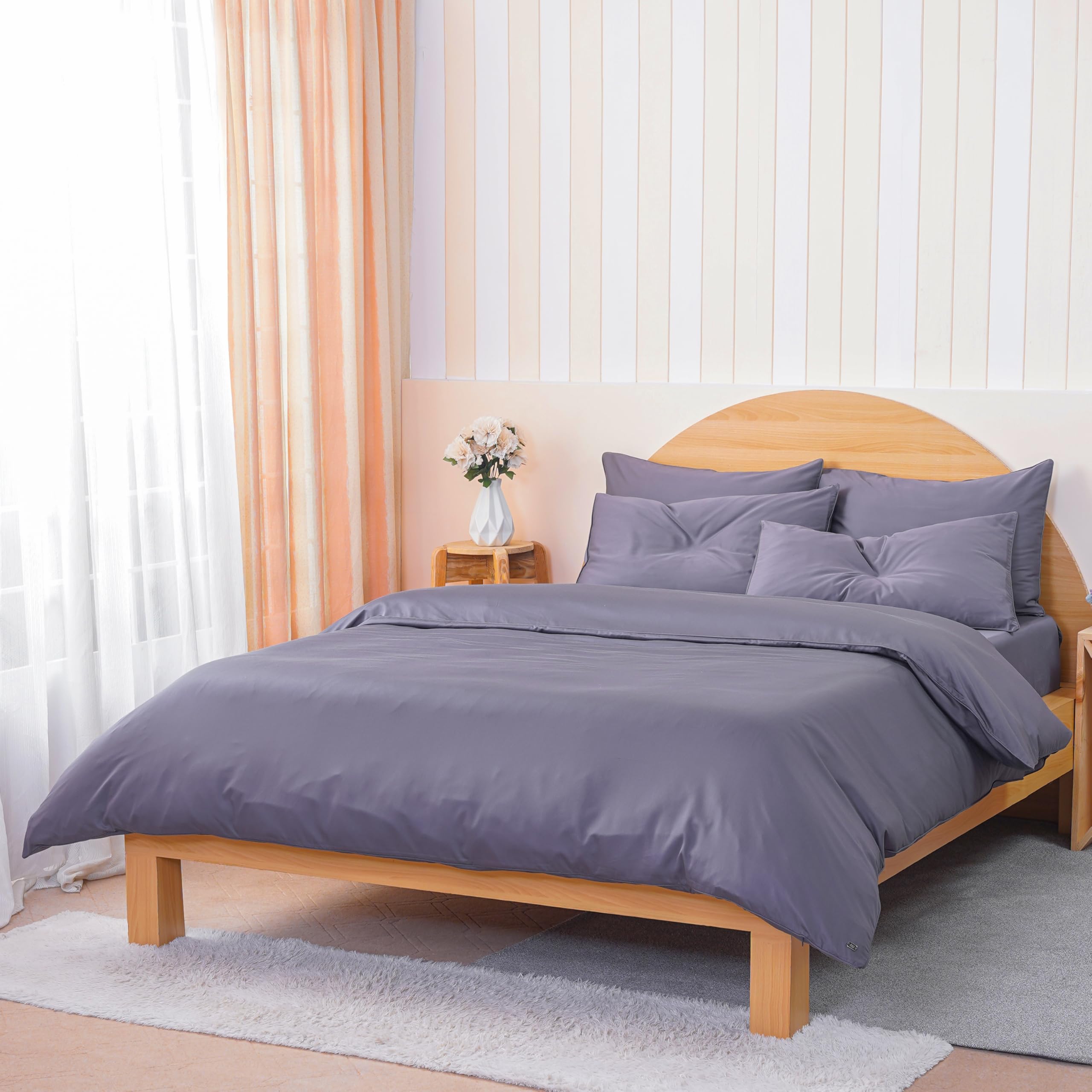 Sheet Story Bamboo King Size Duvet Cover - 400 Thread Count - Luxuriously Soft, Silky and Hypoallergenic - Kingsize Duvet Cover Only