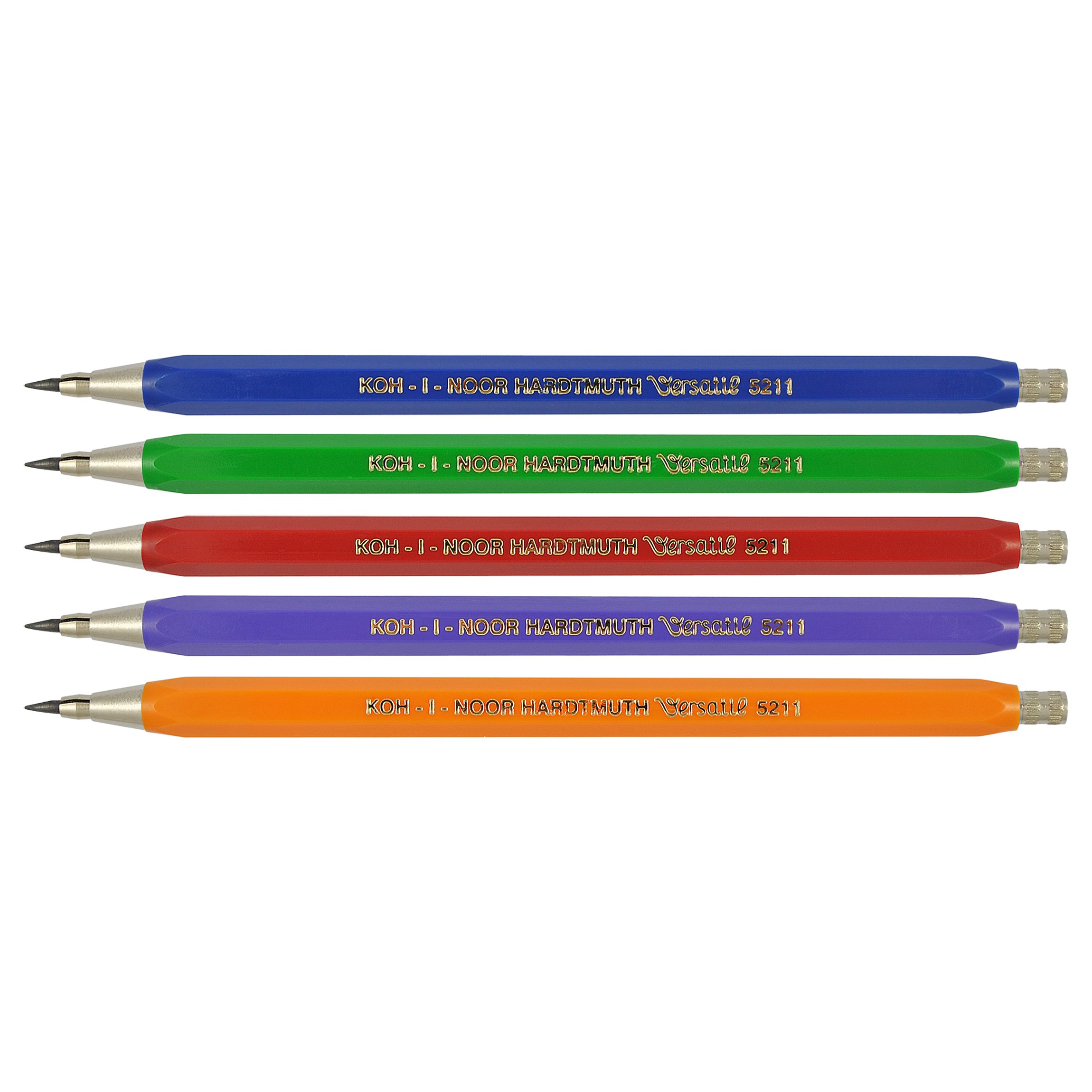 KOH-I-NOOR 5211 Mechanical Pencil Set of 5 Assorted Colours Plastic Lead Holder