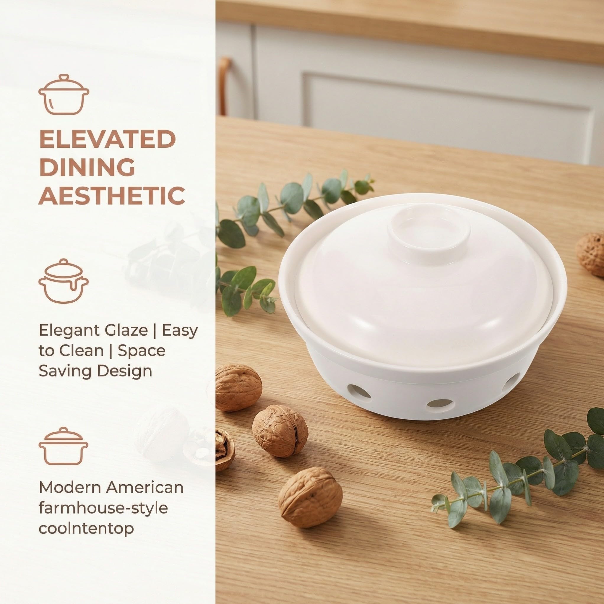 Piatto per Formaggi in Ceramica con Coperchio, Set 1 Pezzo | Bianco, Dimensioni 20, 70x20, 70x13, 50cm, per Buffet e Riunioni Familiari, Facile da Pulire e Portatile