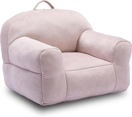 Miniatura 1 de Aursrenty Puf de tela de terciopelo, cómodo puf de felpa suave con asa de transporte superior, puf para niños y niñas, adolescentes P-Ink