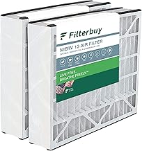 Filterbuy 16x25x3 Air Filter MERV 13 Optimal Defense (2-Pack), Pleated HVAC AC Furnace Air Filters Replacement for Trion Air Bear 255649-101 (Actual Size: 15.63 x 24.13 x 2.94 Inches)