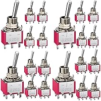 Vista 1 de 20 unidades (4 tipos) interruptor de palanca CA 5A125V 2A250V 3(6) terminales de pin de encendidoapagadoencendido 2 (3) posición SPDT interruptor